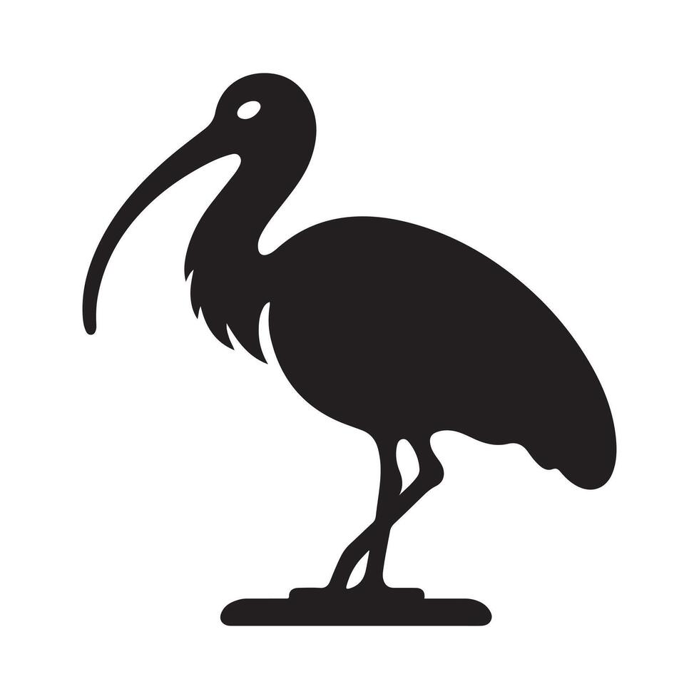 Unique Black-Headed Ibis Silhouettes for Bird Logos and Illustrations vector