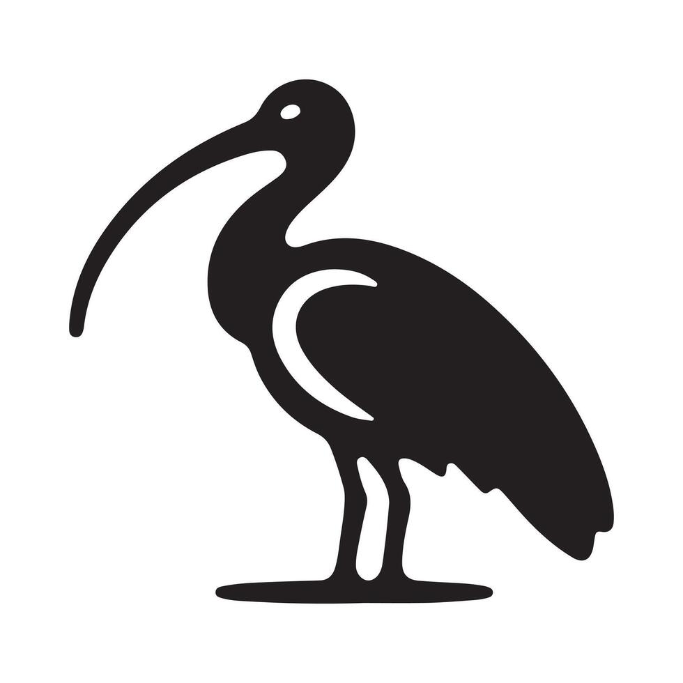 High-Quality Black-Headed Ibis Silhouettes for Professional Use vector