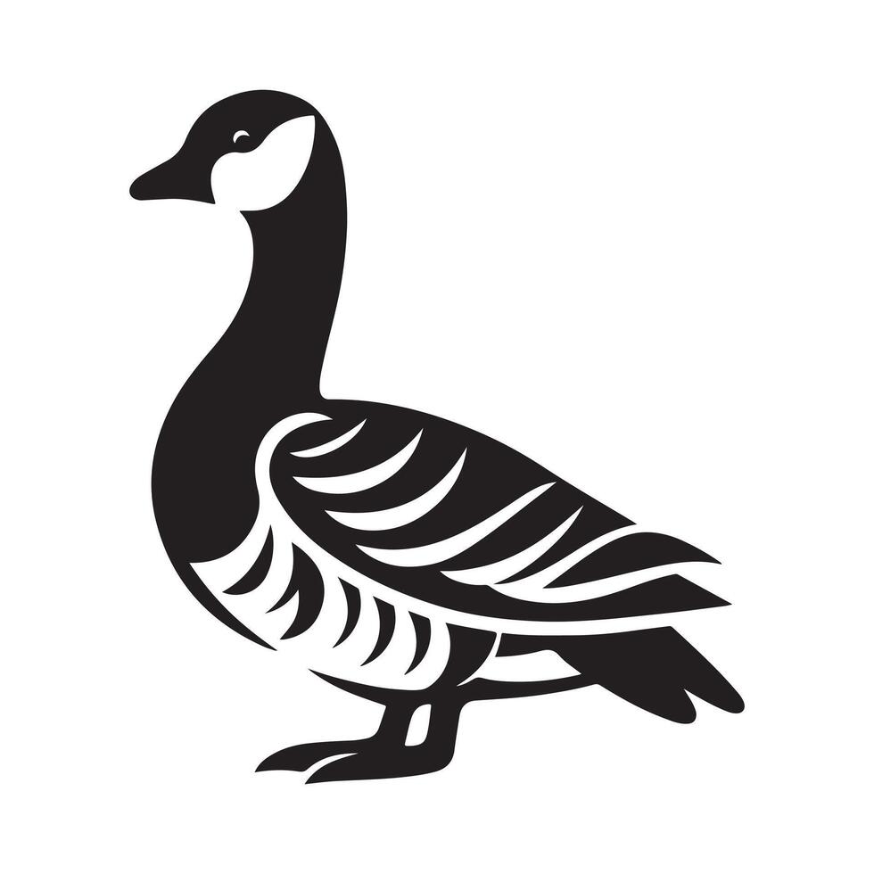 Barnacle Goose and Ibis Silhouette Vectors for Educational Materials