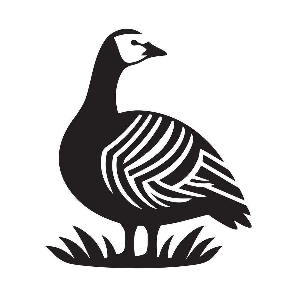Barnacle Goose and Ibis Silhouettes Perfect for Wildlife Art Projects vector