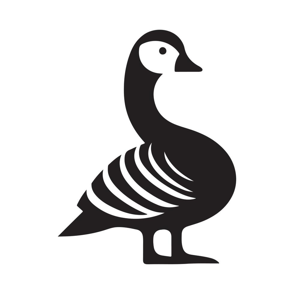 Barnacle Goose and Ibis Silhouettes for Logos, Icons, and Web Graphics vector