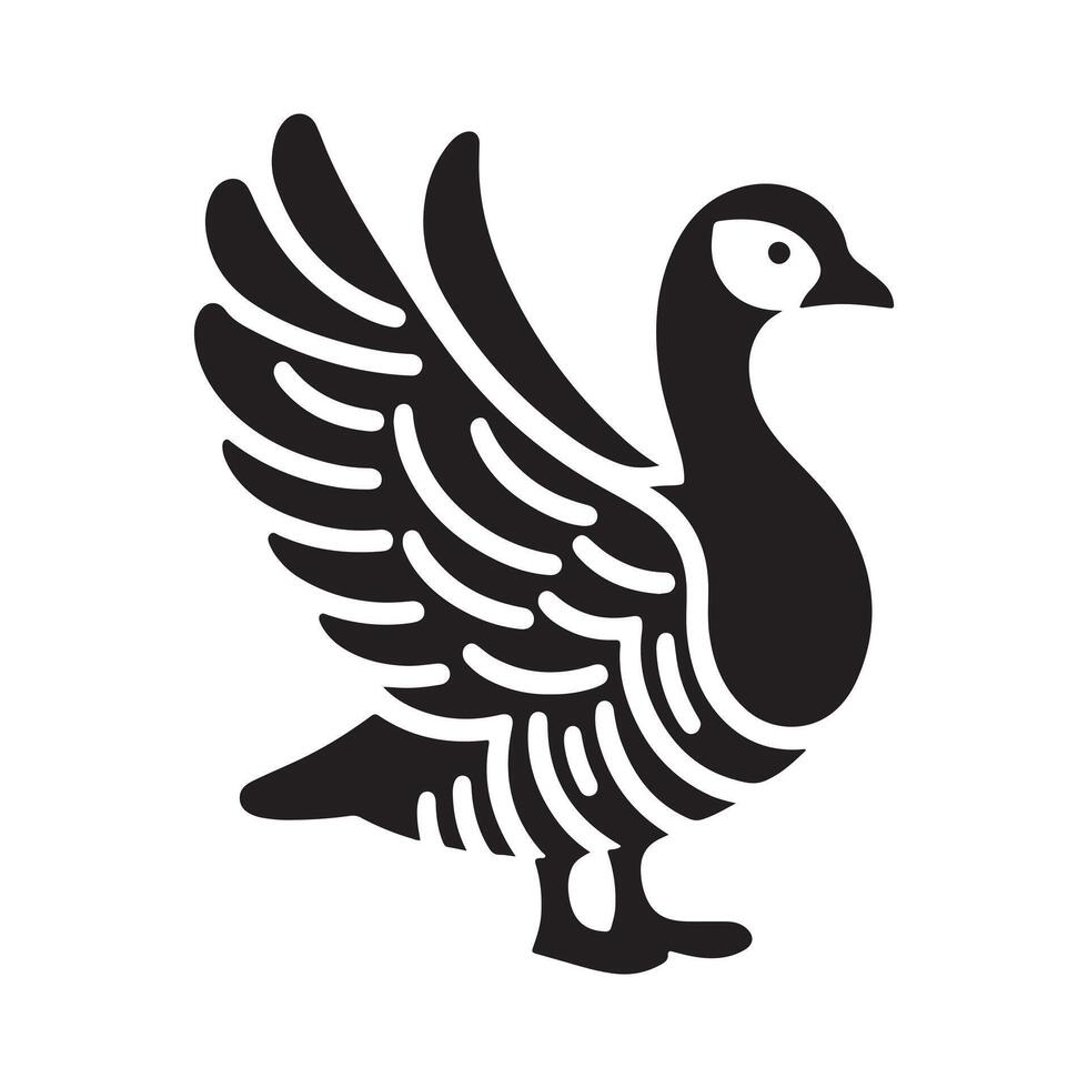 Barnacle Goose and Ibis Silhouette Illustrations for Digital Creators vector