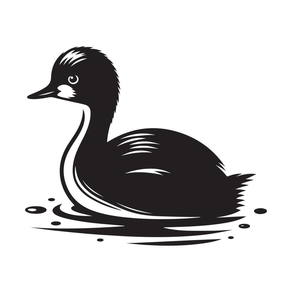 Little Grebe Silhouette Vectors Files for Instant Use in Design