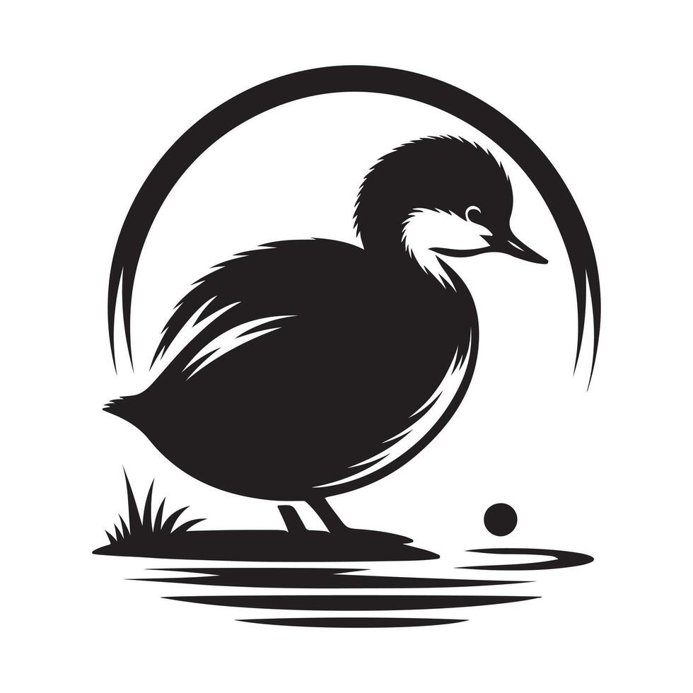 Little Grebe Silhouettes for Logos, Branding, and Marketing Materials vector