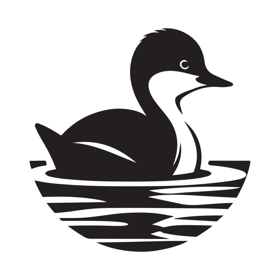 Beautifully Crafted Little Grebe Silhouettes for Designers vector