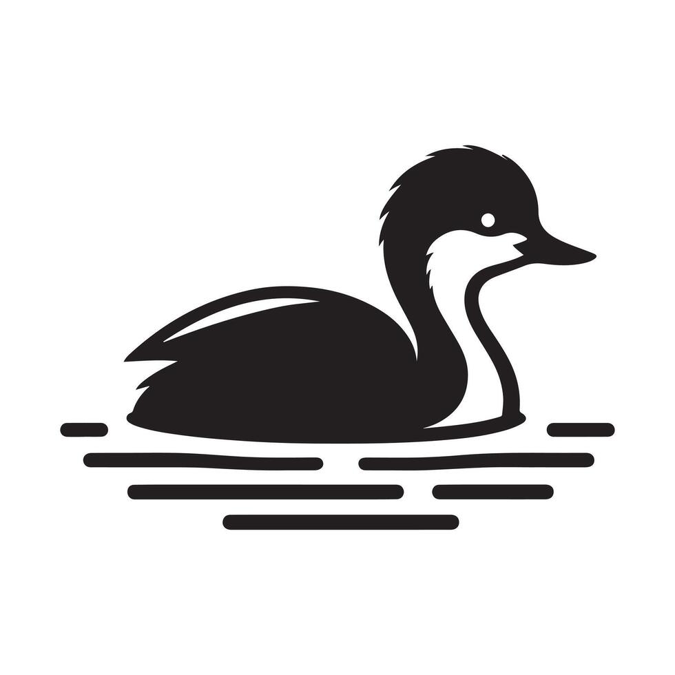 High-Quality Little Grebe Silhouette Vectors Illustrations for Sale