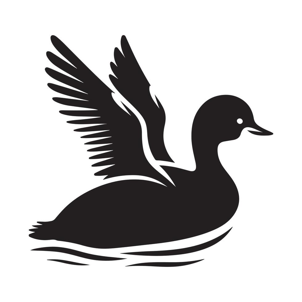 Little Grebe Silhouette Illustrations for Posters and Invitations vector