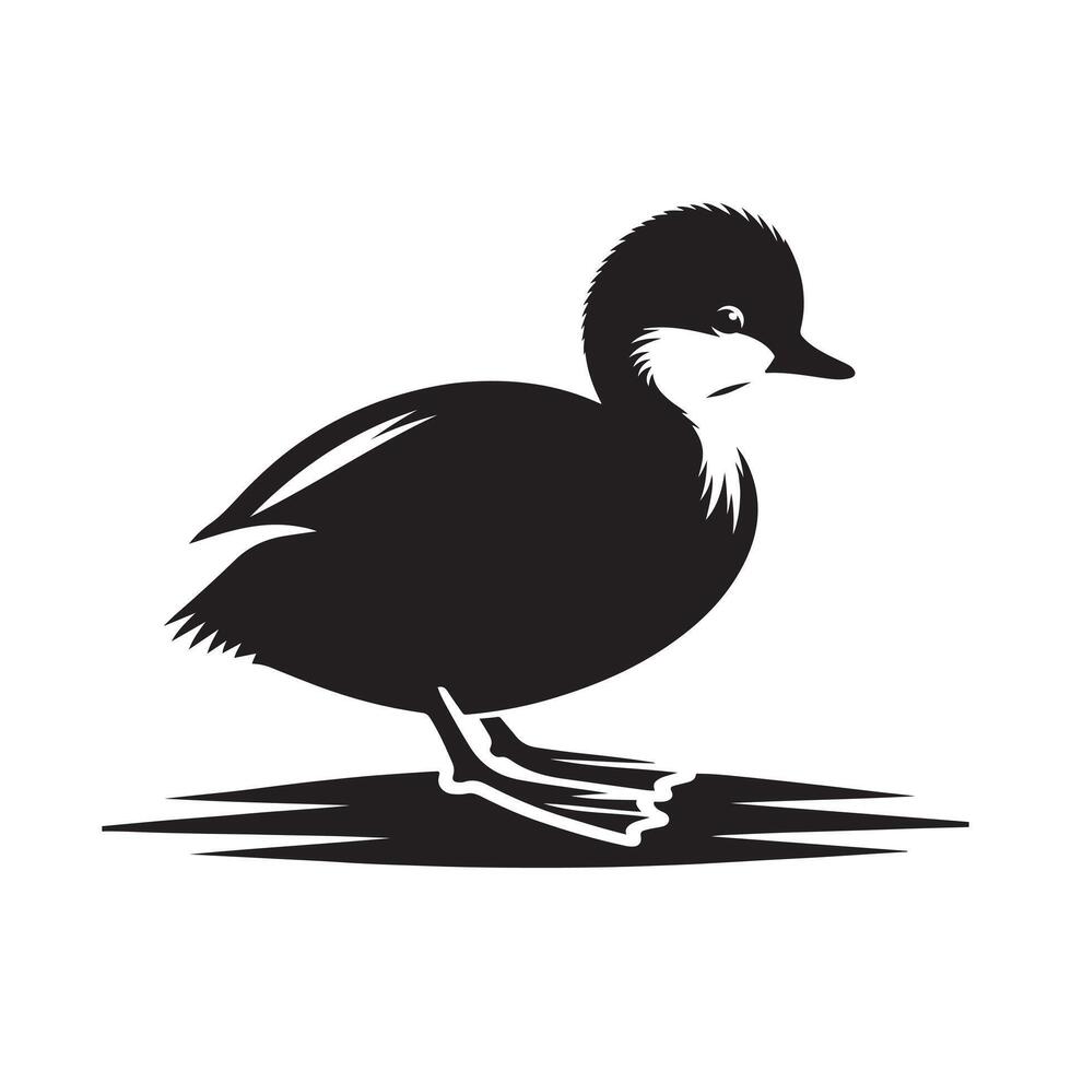 Little Grebe Silhouette Vectors Art for Wildlife Branding