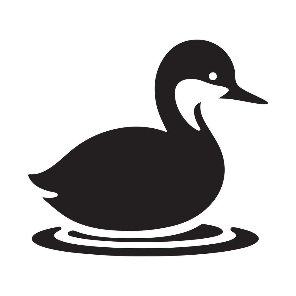 Elegant Little Grebe Silhouette Illustrations for Unique Graphics vector