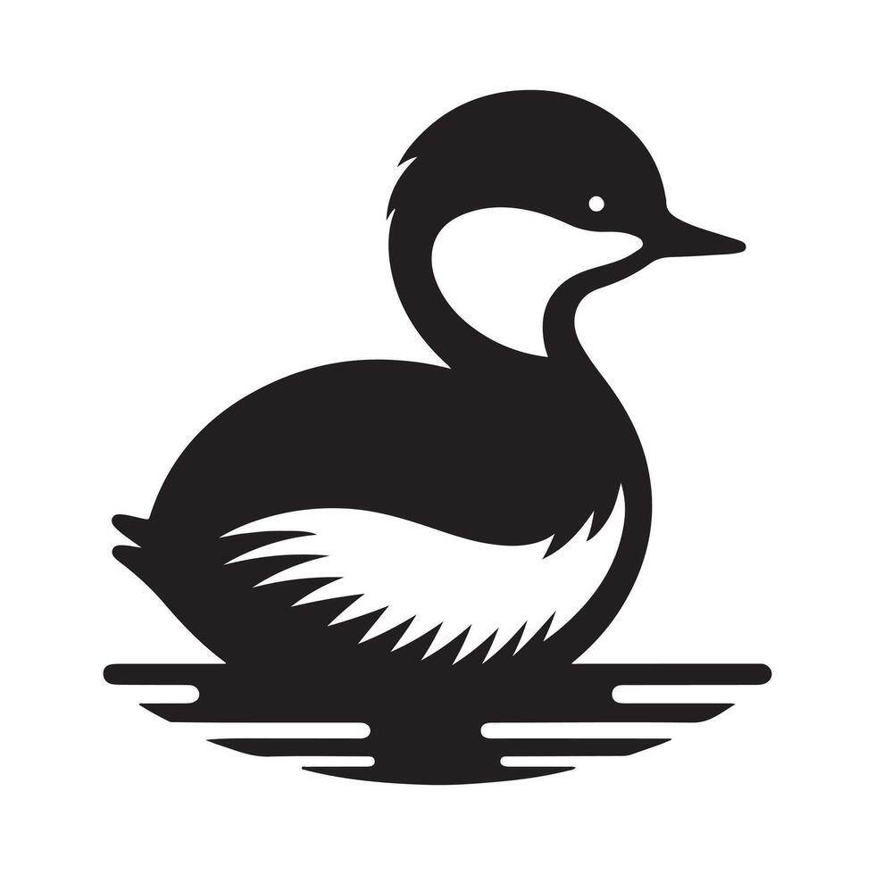 Stylized Little Grebe Silhouette Vectors Art for Bird Enthusiasts