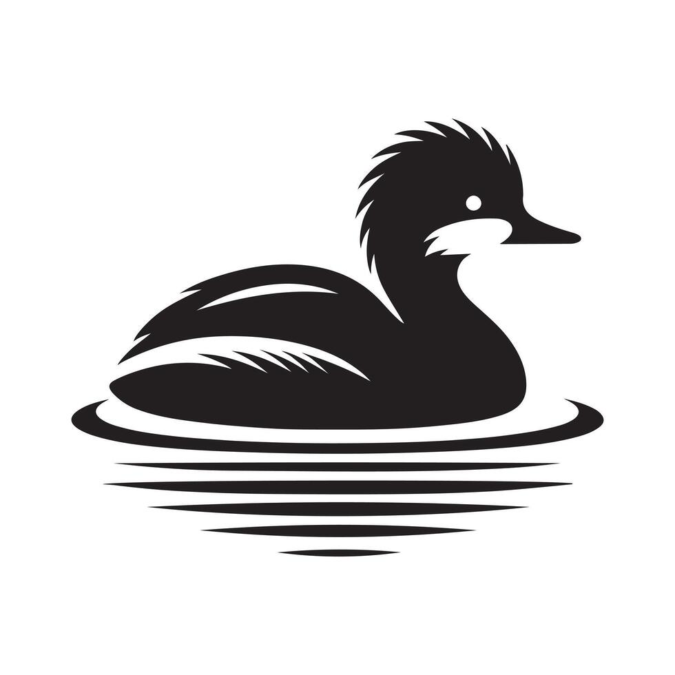 Little Grebe Silhouettes for Wildlife and Ornithology Designs vector