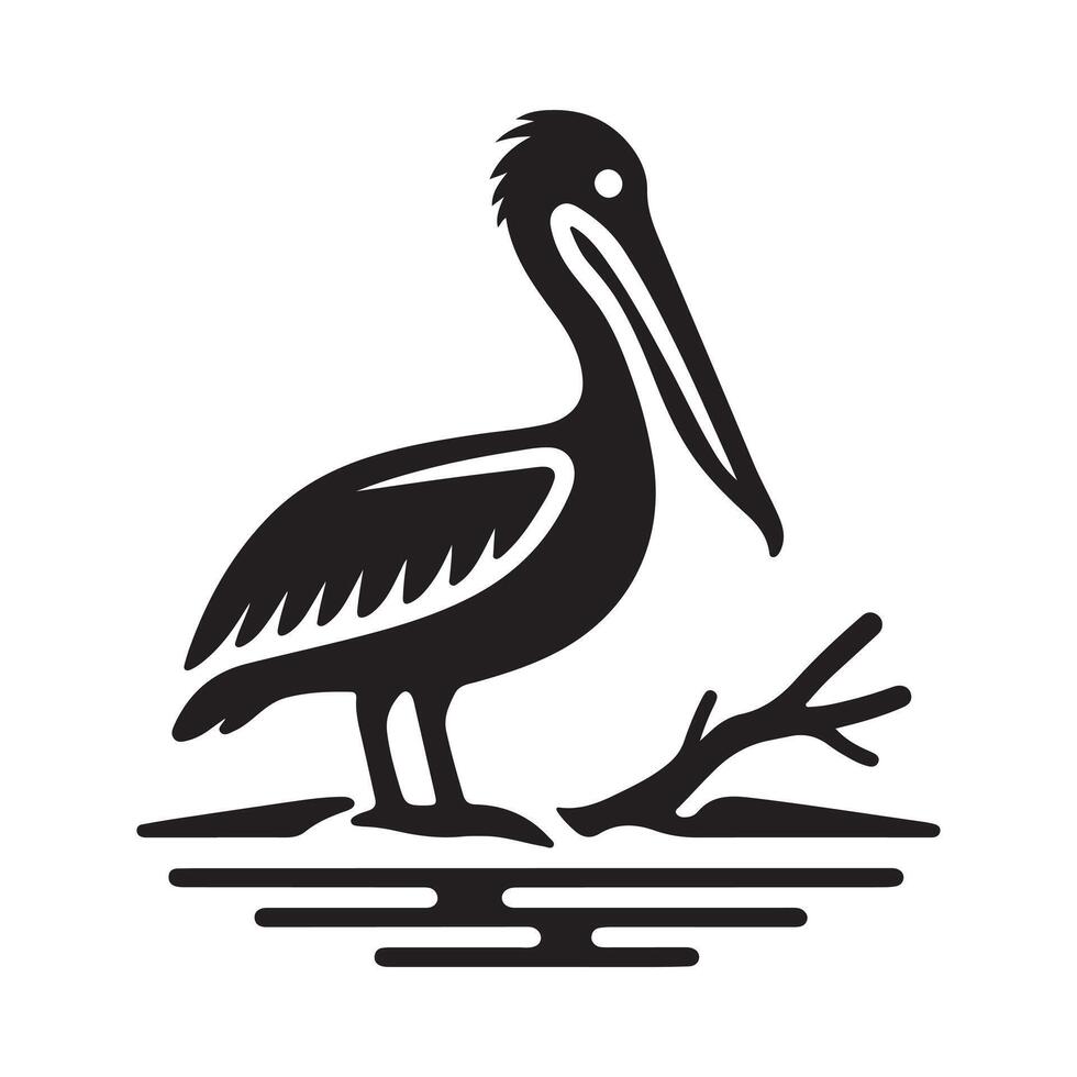 Spot-Billed Silhouettes Great for Wildlife Conservation Projects vector