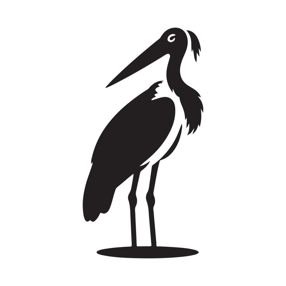 Marabou Stork Silhouette Vectors Ideal for Environmental Campaigns