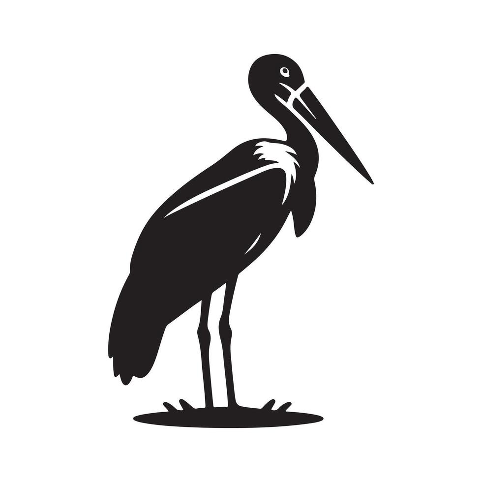 Marabou Stork Silhouette Illustrations Ideal for Nature Projects vector