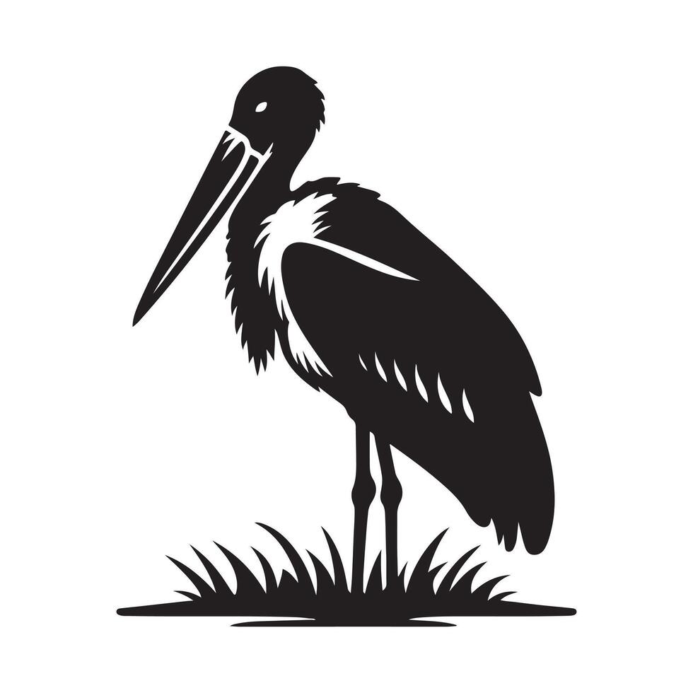 Marabou Stork Silhouette Graphics Perfect for Eco-Themed Projects vector
