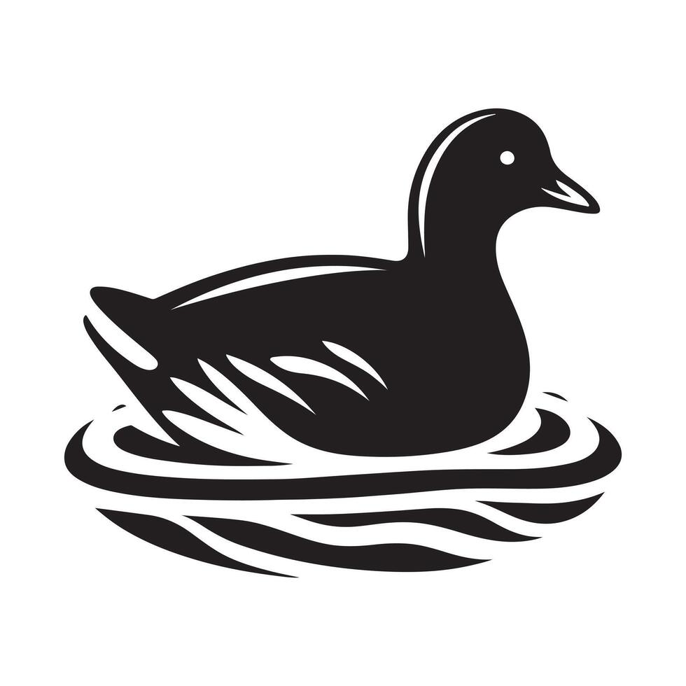 Wildlife Silhouette Art Common Moorhen Vectors for Creatives