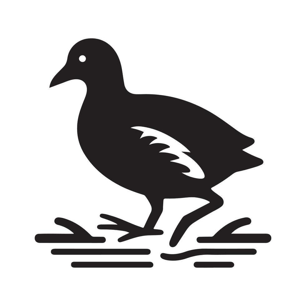 Creative Common Moorhen Silhouette Files for Designers vector