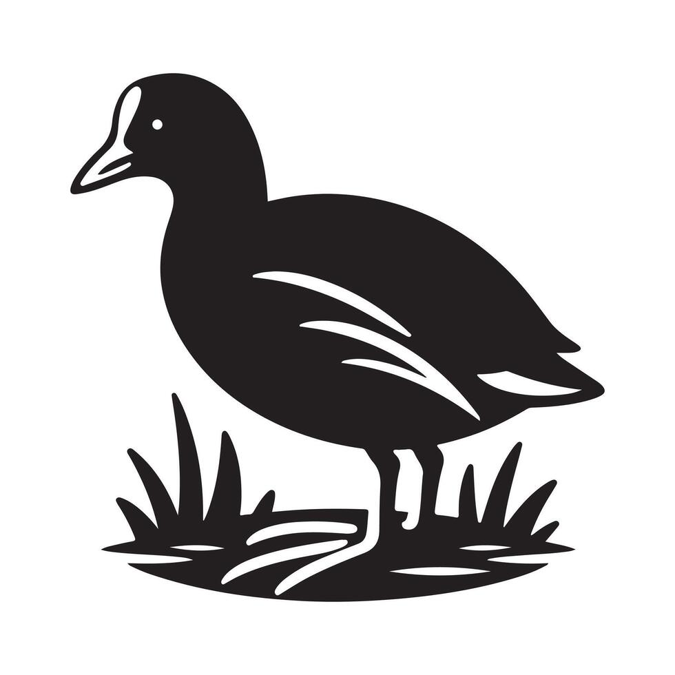 Common Moorhen Silhouette Art for Unique Branding Projects vector