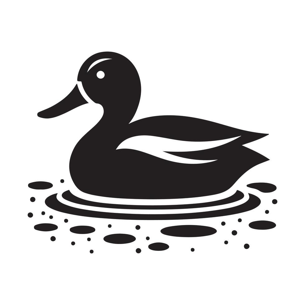 Yellow-billed Teal Silhouette Vectors Art for Educational Presentations
