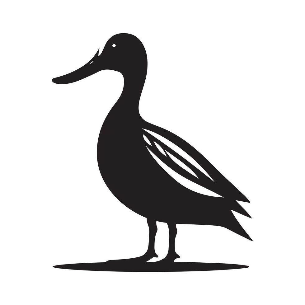 High-Quality Yellow-billed Teal Silhouette Vectors for Packaging Design