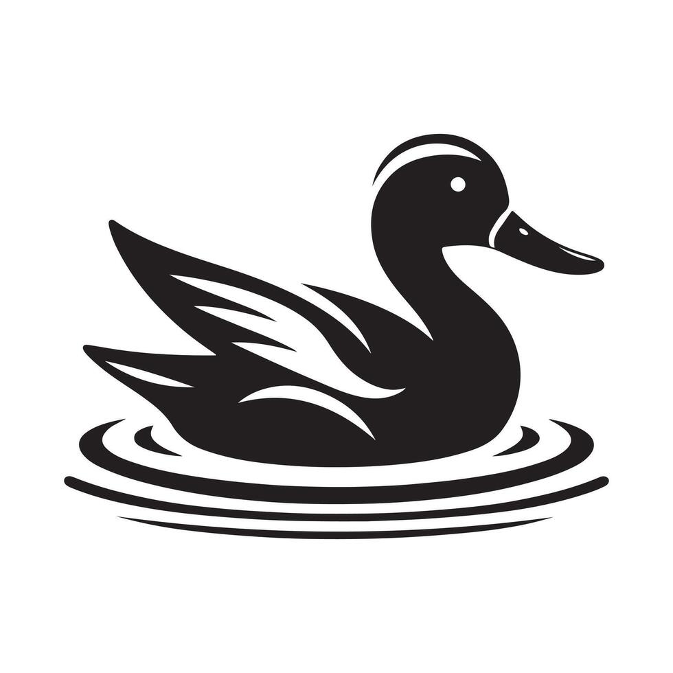 Yellow-billed Teal Silhouette Vectors Set for Nature and Bird Illustrations