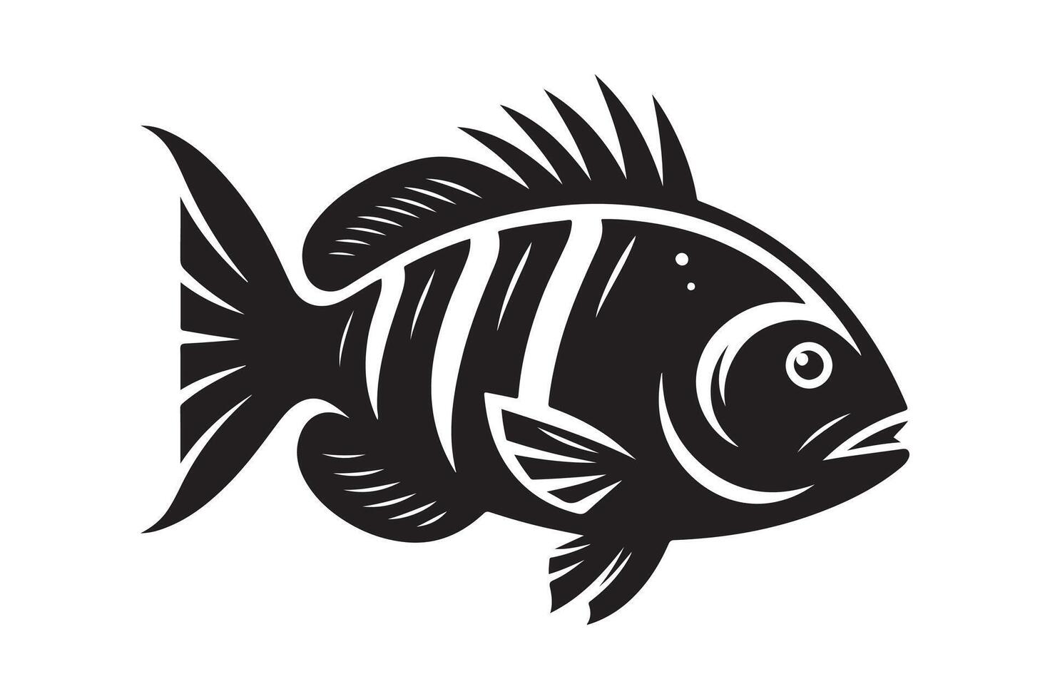 Saddleback Fish Silhouette Vectors for Environmental and Marine Designs