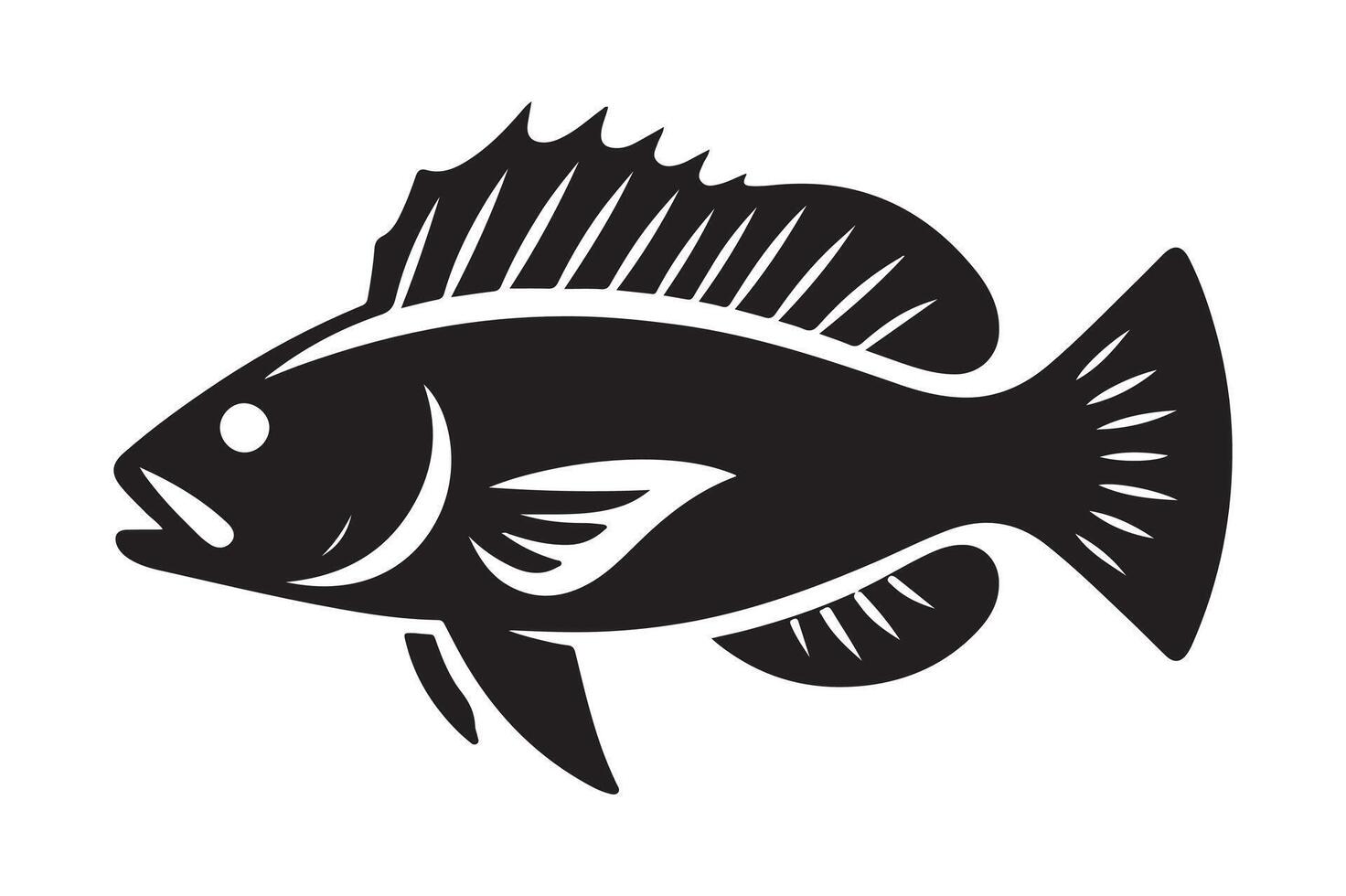 Saddleback Fish Silhouette Vectors for Environmental Campaigns and Logos