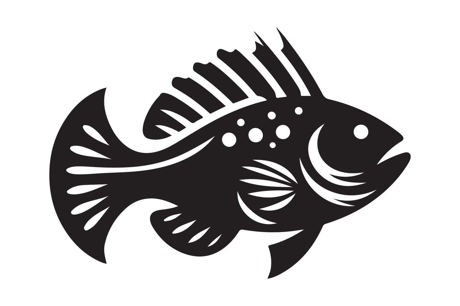 Modern Saddleback Fish Silhouette Vectors for Eco-Themed Branding