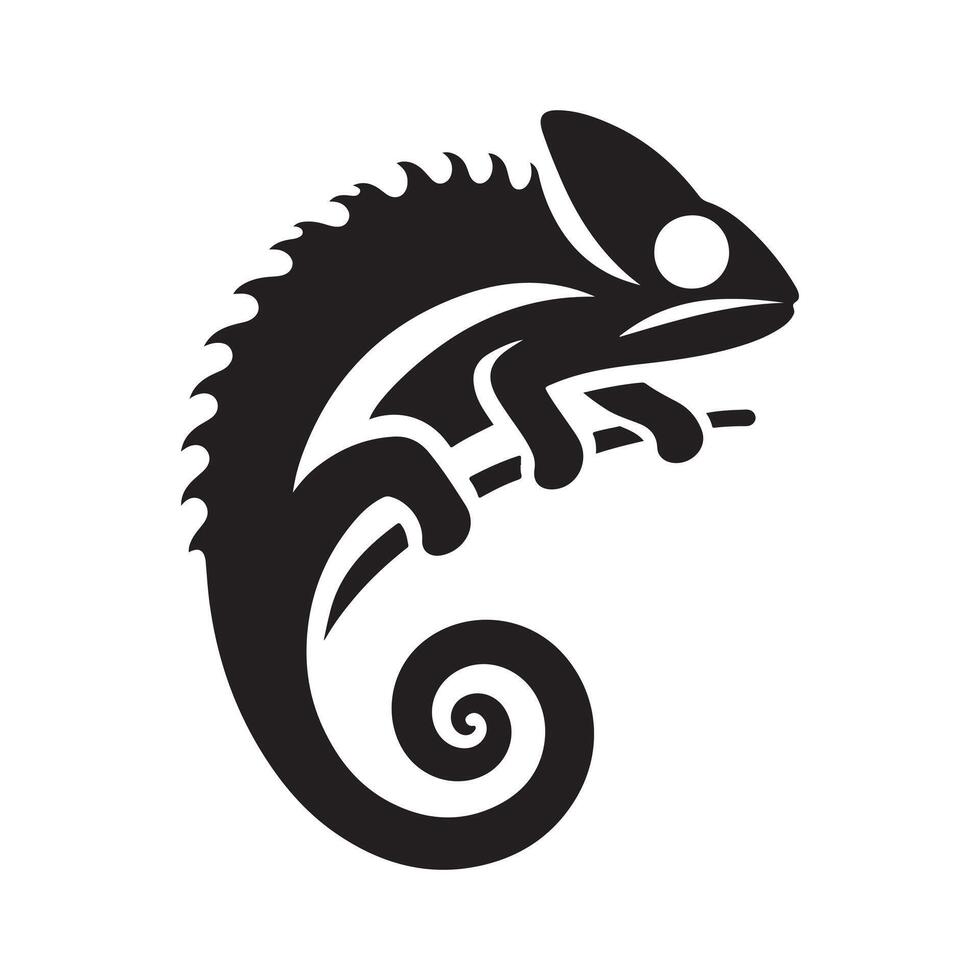 Detailed Jackson's Chameleon Silhouette Vectors for Elegant Designs