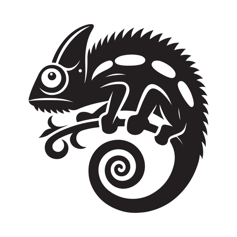 Jackson's Chameleon Silhouette Vectors Set for Wildlife Enthusiasts