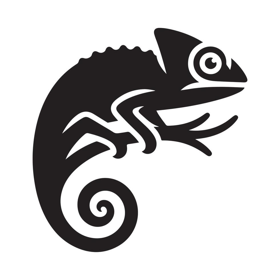 Explore Jackson's Chameleon Silhouette Vectors for Illustrative Graphics
