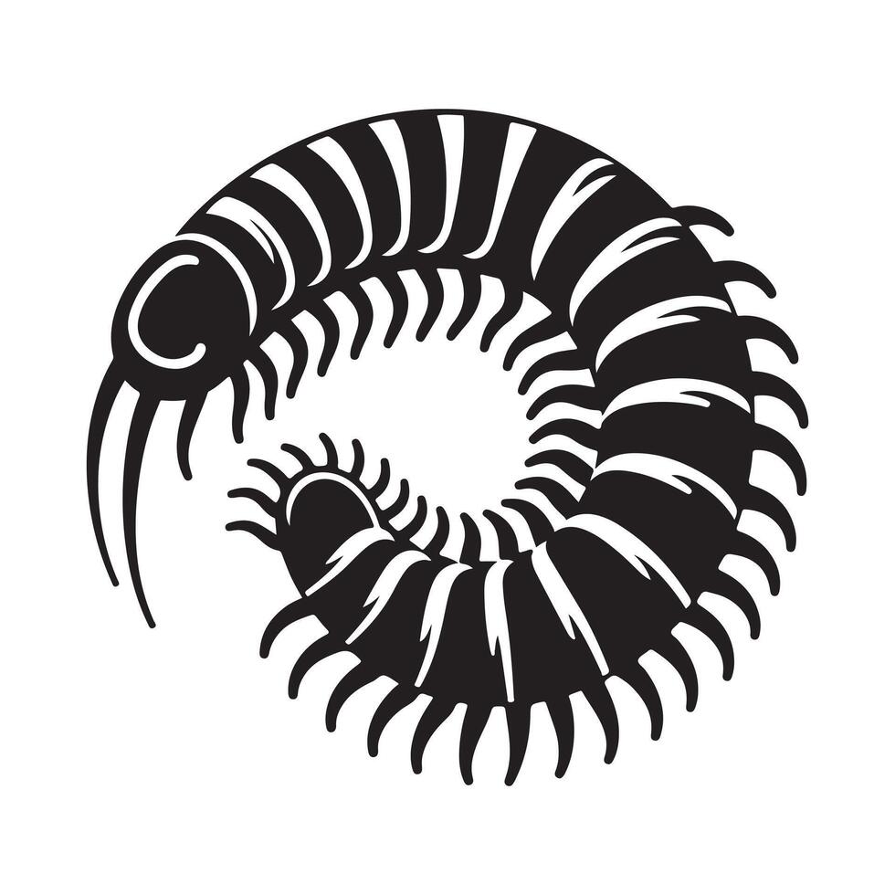 Centipede Silhouette Vectors for Ecological and Environmental Designs