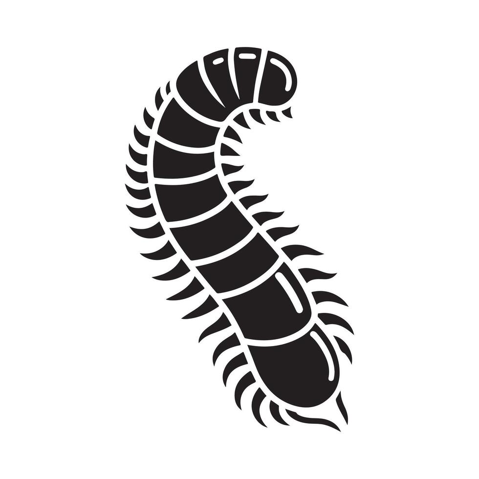 Insect Silhouette Vectors Detailed Centipede for Web and Print