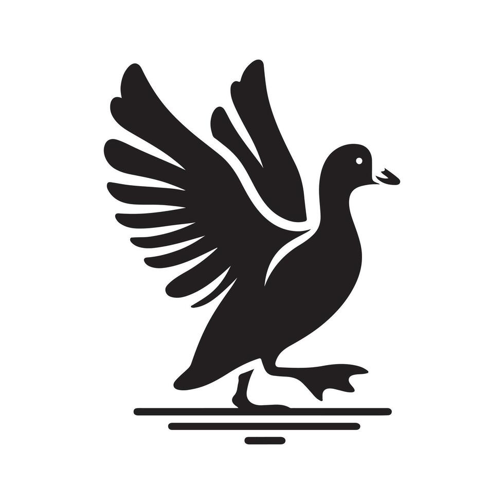 Vectors Illustrations of White-Winged Coot Silhouettes Perfect for Logos