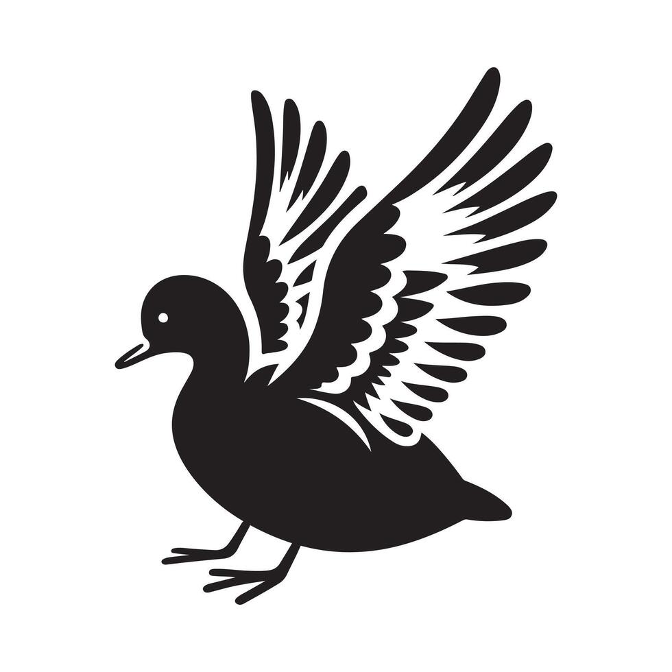 Stylish White-Winged Coot Silhouettes for Outdoor and Nature Branding vector