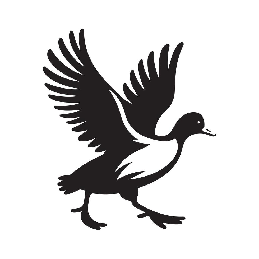 Perfect White-Winged Coot Silhouettes for Logos, Icons, and Posters vector