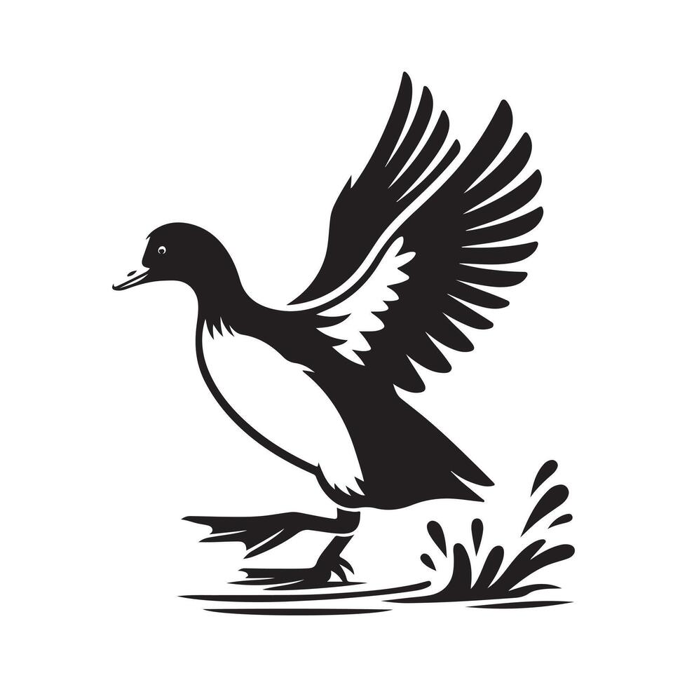 White-Winged Coot Silhouettes for Stunning Wildlife Art and Design vector