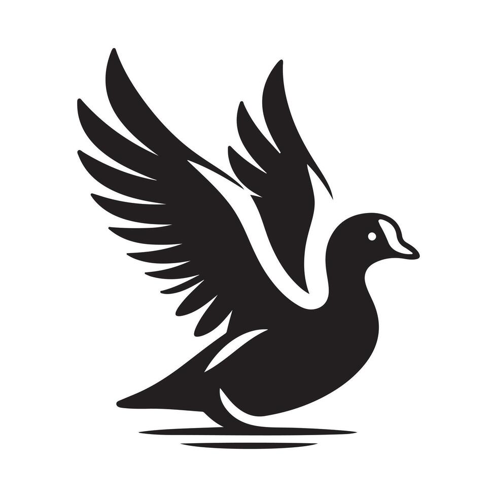 Eco-Friendly White-Winged Coot Silhouettes for Conservation Projects vector
