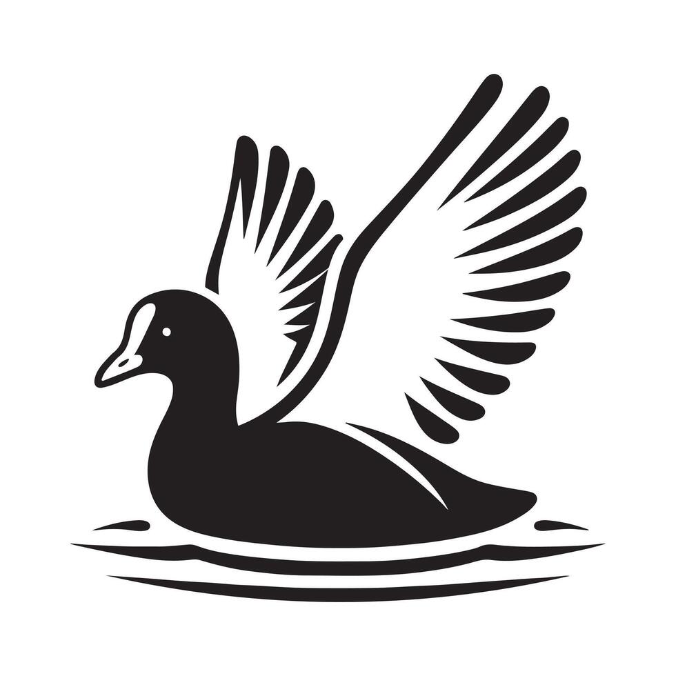 Nature-Themed White-Winged Coot Silhouette Vectors for Modern Projects