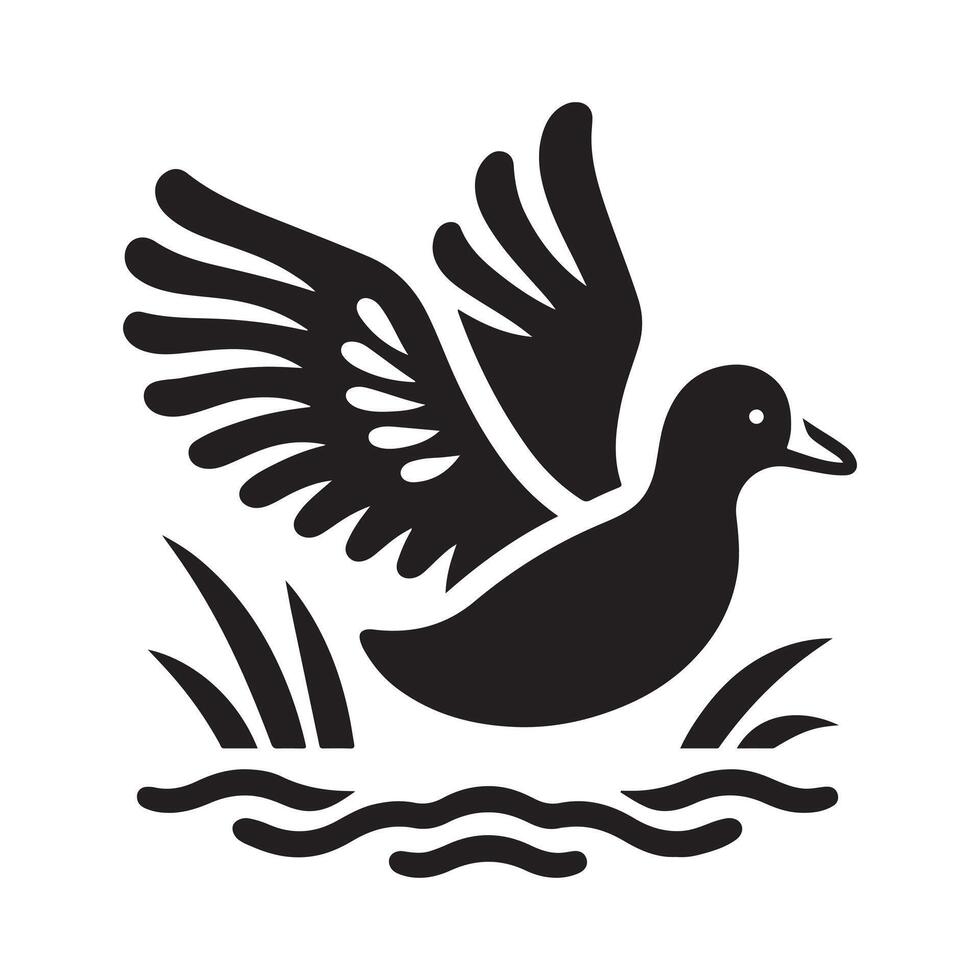 White-Winged Coot Silhouettes for Wildlife and Nature-Focused Branding vector