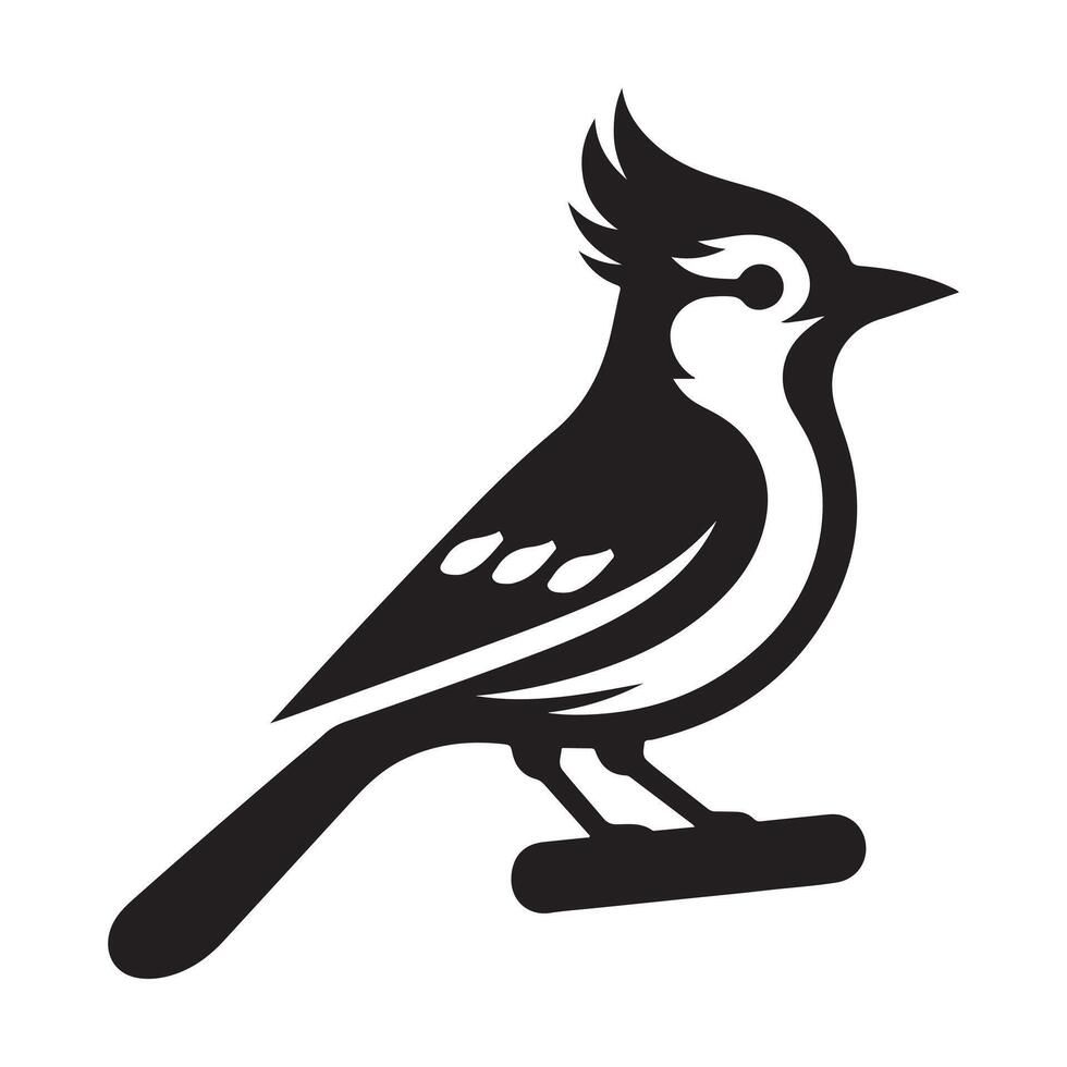 Perfect Blue Jay Silhouette Graphics for Wildlife Illustrations vector