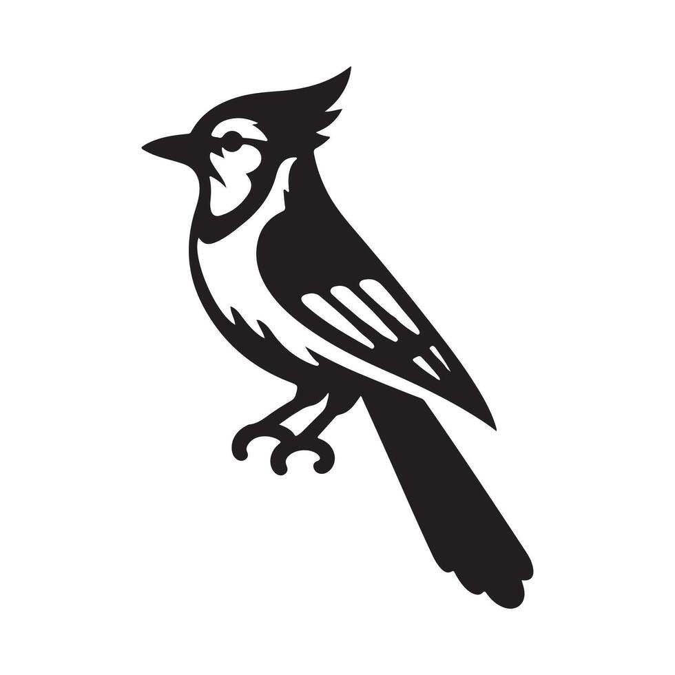 Blue Jay Silhouette Graphics Perfect for Custom Projects vector