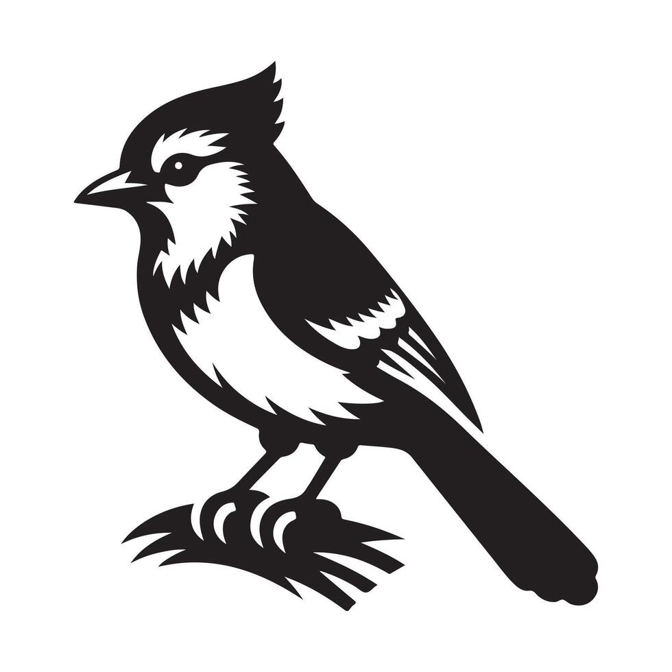 Blue Jay Silhouette Clipart Ready for Professional Use vector