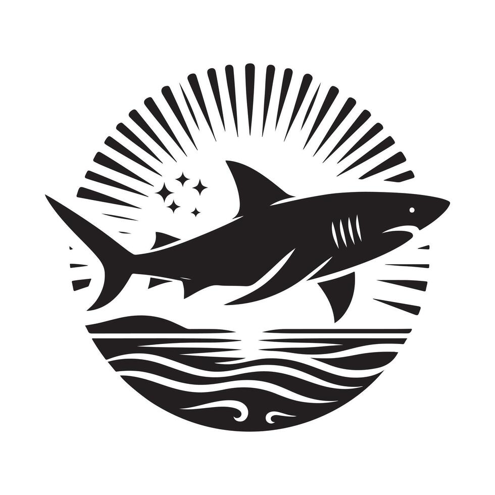 Dynamic Blacktip Shark Silhouettes Perfect for Merchandise vector