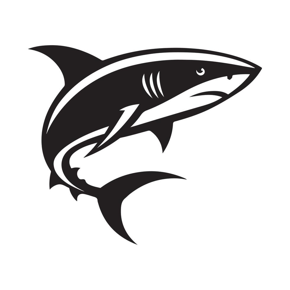 Blacktip Shark Silhouettes for Underwater-Themed T-Shirts vector