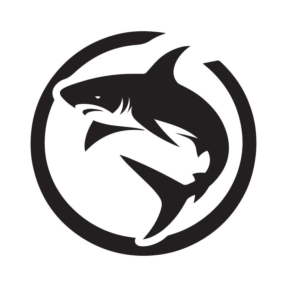 High-Resolution Blacktip Shark Silhouettes for Printing Projects vector
