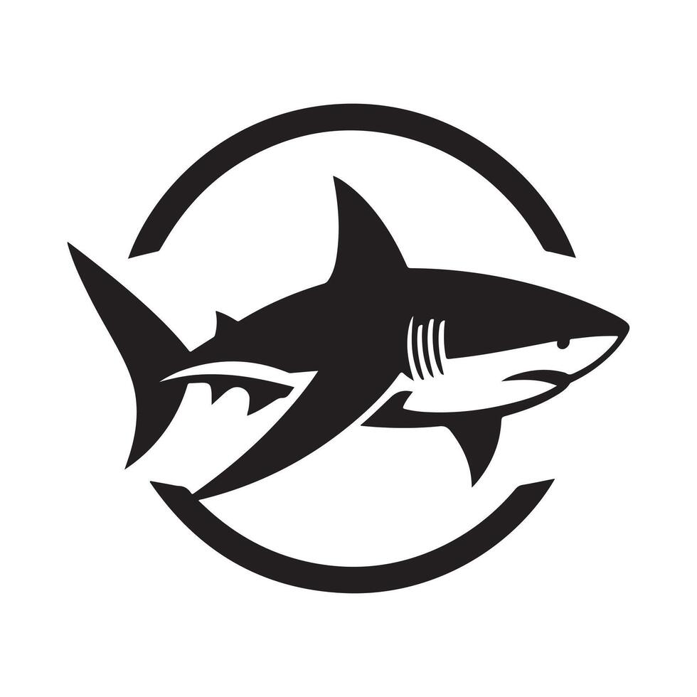 Stylized Blacktip Shark Silhouettes Perfect for Web Graphics vector