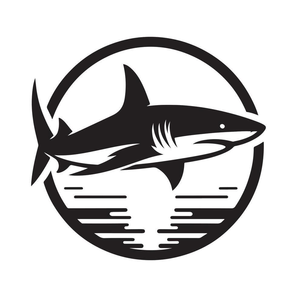 Blacktip Shark Silhouettes Create Stunning Marine Artwork vector