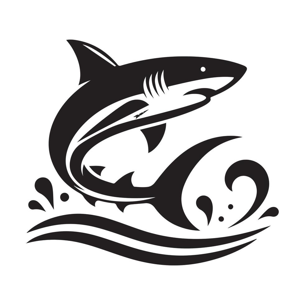 Blacktip Shark Silhouettes Perfect for KDP and Print Projects vector