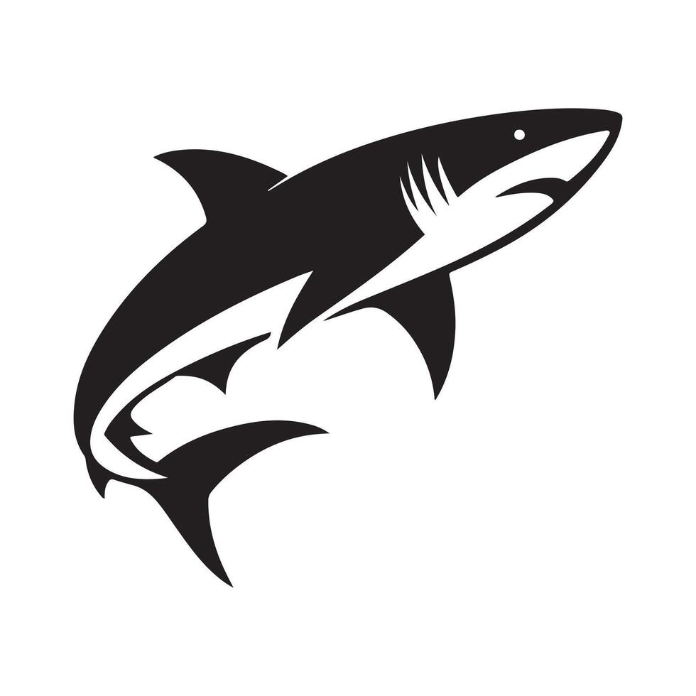 Sharp Blacktip Shark Silhouettes for Aquatic-Themed Logos vector
